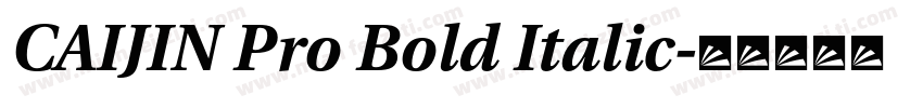 CAIJIN Pro Bold Italic字体转换